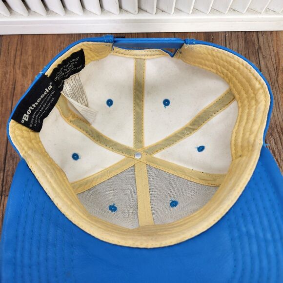 Fallout Vault 111 Blue Snapback Hat Cap Bethesda 2016 Faux Leather Video Game - Picture 9 of 11